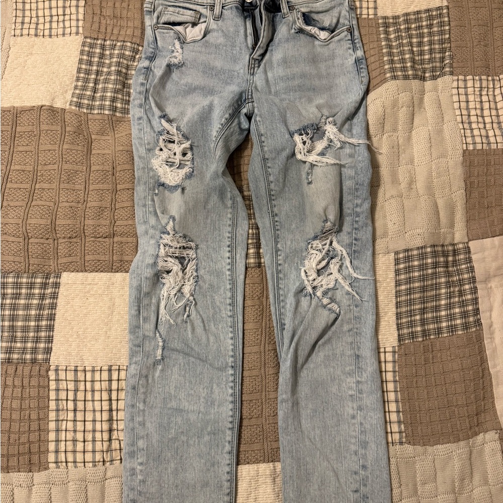American Eagle Outfitters Light Blue Boyfriend Jeans Distressed
